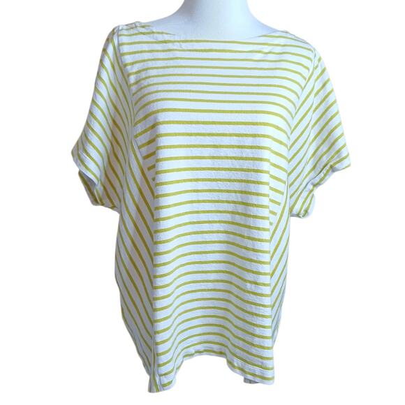 J. JILL Top Blouse Shirt 2X Cotton Button Back Kimono Short Sleeves Work Travel - Picture 1 of 9